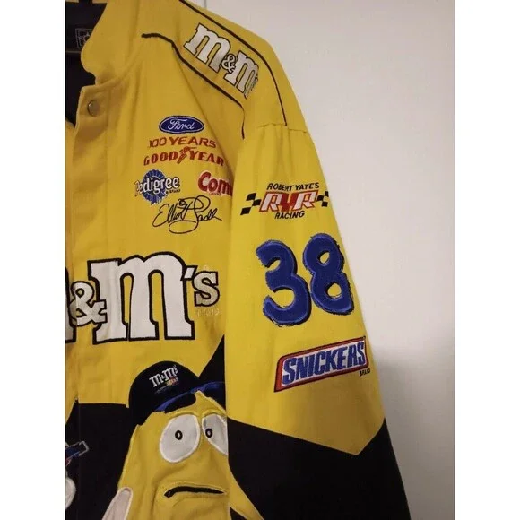 Vintage JH DESIGN Elliott Sadler Nascar Racing M&M Jacket Adult 3XL